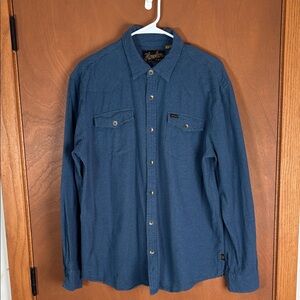 Howler Brothers Mens Large Blue Poka Dot Sheridan Western Cowboy Button Down